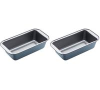 KitchenCraft - Moule à Cake Anti-Adhésif, Aluminium, 21.5 x 11 x 6 cm - Couleur Argent (Lot de 2)