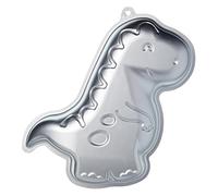 KitchenCraft - Moule à Gâteau Fantaisie Dinosaure avec Recette, Aluminium Anodisé, 31,5 x 22,5 x 5 cm