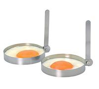 KitchenCraft - Moules à Œufs au Plat en Acier Inoxydable, 8,5 cm, Lot de 2, Argent