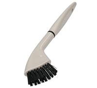 KitchenCraft Natural Elements - Brosse de Nettoyage Plate Éco-Responsable, Plastique Recyclé et Poils en Paille Anti-Rayure, Gris, 24 cm