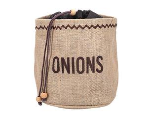 KitchenCraft Natural Elements - Sac à Oignons en Toile de Jute, Marron, 21 x 21 x 20 cm