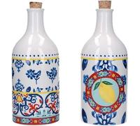 KitchenCraft World of Flavours - Lot de 2 Bouteilles pour Huile et Vinaigre, Céramique, Multicolore, 500ml