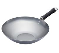 KitchenCraft "Orient" Uncoated Wok, Black, 30 cm