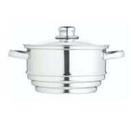 KitchenCraft - Panier à Vapeur Universel en Acier Inoxydable avec Couvercle, Insert à Vapeur Multidiamètre pour des Casseroles de 16