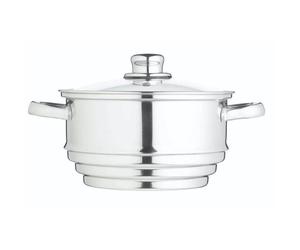KitchenCraft - Panier à Vapeur Universel en Acier Inoxydable avec Couvercle, Insert à Vapeur Multidiamètre pour des Casseroles de 16