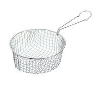 Panier de friture en métal KitchenCraft, panier de friteuse avec conception en maille métallique et poignée solide, passe au lave-vaisselle, diamètre du panier de 18,5 cm adapté à une poêle de 20 cm, couleur argentée, 1 pièce.