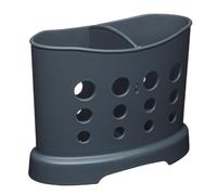 KitchenCraft Plastic Cutlery Drainer Caddy, Grey, 16 x 8 x 12 cm