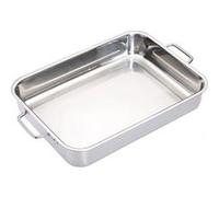 MasterClass Plat à Rôtir Profond en Acier Inoxydable avec Poignées Rabattables, Compatible avec Plaques de Cuisson, Argent, 37 x 27 x 6,5 cm (14,5' x 11' x 2,5') KCMCROAST37