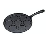 KitchenCraft Poêle à blinis en fonte à 7 trous sécurisée par induction, 24 cm (9,5"), noire