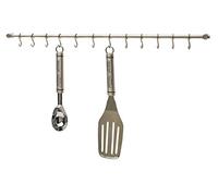 KitchenCraft Support à ustensiles de Cuisine en Acier Inoxydable avec 12 Crochets, 52 cm (2.5"), Emballage Cadeau, argenté