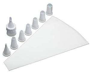 KitchenCraft Sweetly Does It Reusable Cotton Piping Bag Set with 8 Plastic Icing Nozzles