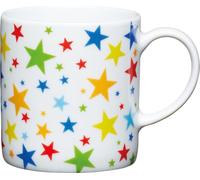 KitchenCraft Tasse à café de Céramique avec décoration de étoiles de couleurs, 80 ml