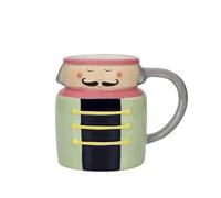 KitchenCraft The Nutcracker Collection Tasse en céramique 300 ml avec étiquette cadeau Vert/noir