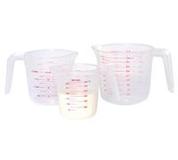 KitchenCraft Verres Doseurs en Plastique, Unités de Mesure des Systèmes International et Impérial, Lot de 3