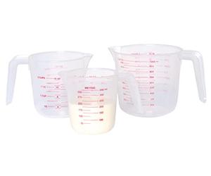 KitchenCraft Verres Doseurs en Plastique, Unités de Mesure des Systèmes International et Impérial, Lot de 3