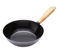 KITCHEN CRAFT PURE ORIENTAL WOK AVEC POIGNÉE EN BOIS ANTI-ADHÉSIF ACIER CARBONE 25 CM