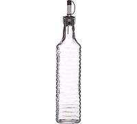 KitchenCraft World of Flavours Strié Huilier en Verre Clair, Verre, Claire, 550 ML (19 FL oz)