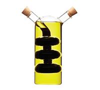 KitchenCraft World Of Flavours - Distributeur D'Huile Et De Vinaigre En Verre, Bouteille D'Huile Et De Vinaigre 2 En 1, Bouteille Cruche Avec Bouchon En Liège, Design En Cascade, 100 + 300 Ml