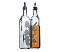 KitchenCraft World of Flavours Italian Set of 2 Glass Oil and Vinegar Bottles in Gift Box, 500ml