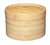 KitchenCraft World of Flavours - Panier de Cuisson Vapeur en Bambou, 2 Étages, 25 cm