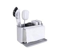 KITCHENDAO Panier d'évier XL - Grand Support Mural pour éponge - Plateau d'égouttage pour égoutter Facilement - Amovible pour Un Nettoyage Facile - 4 Compartiments pour éviter Les dégâts