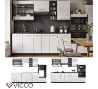 Kitchenette Bloc cuisine Cuisine intégrée Fame-Line 280cm anthracite blanc Vicco