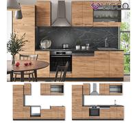 Cuisine en angle Cuisine intégrée Fame-Line 190 cm anthracite blanc Vicco