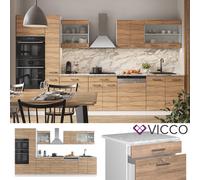 Kitchenette Bloc cuisine Cuisine intégrée R-Line 350 cm blanc sonoma Vicco