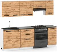 Kitchenette Bloc cuisine moderne Ensemble de meubles 240 cm Chêne Wotan