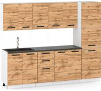 Kitchenette Bloc cuisine moderne Ensemble de meubles de cuisine 260 cm Chêne Wotan