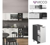 Kitchenette Cuisine intégrée R-Line Style rustique anthracite blanc Vicco