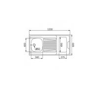Kitchenette domino induc largeur 120 cm sans niche lv ou mal