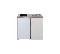 Kitchenette evier inox reversible 1 cuve 100cm domino vitro meuble 1 porte frigo 4*