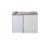 Kitchenette evier inox reversible 1 cuve 140cm domino gaz meuble 2 portes frigo 4*
