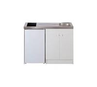 Kitchenette evier inox reversible 1 cuve 140cm domino vitro meuble 2 portes frigo 4*