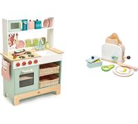 Kitchenette Tender Leaf Toys avec accessoires, avec set de petit déjeuner et grille-pain supplémentaires.