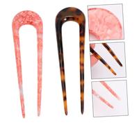 KITCHENKARATLY 2 pièces Épingles Cheveux Forme U Acétate Accessoires Coiffure Chinois Légers et Élégants pour Chignons Style Rétro et Moderne Lot