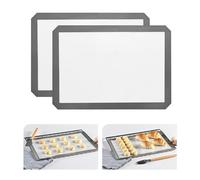 KitchenRaku Tapis de cuisson en silicone, 29.5x42cm tapis de cuisson rutilisable en silicone antiadhésif, feuille de cuisson pour cookies, macarons, ensemble de 2 tapis pour grille-pain.