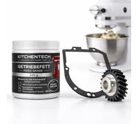 KitchenTech Kit de réparation pour KitchenAid robot de cuisine - Graisse de transmission 200 g + joint de transmission + roue dentée d'entraînement - Entretien et réparation compatibles avec Artisan