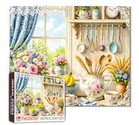 Kitchenware 1000 Piece Flower Fruit Jigsaw Puzzle Challenging Adult Beginner Family Activity DIY Craft Home Decor Gift