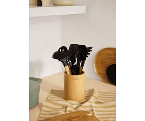 KITCHENWARE STUDIO - Utensiles De Cuisine En Silicone Et Bois Noir