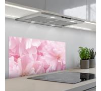 KitchenYeah© Crédence Adhésive Cuisine 45x90 cm Résistant À La Chaleur Plaque Adhesif Fond De Hotte Interieur Cuisson Sur Mesure Floraison - Fleurs - Rose - Pivoine