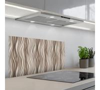KitchenYeah© Crédence Adhésive Cuisine 45x90 cm Résistant À La Chaleur Plaque Adhesif Fond De Hotte Interieur Cuisson Sur Mesure Ondes - 3D - Crème