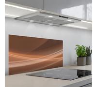KitchenYeah© Crédence Adhésive Cuisine 45x90 cm Résistant À La Chaleur Plaque Adhesif Fond De Hotte Interieur Cuisson Sur Mesure Vagues - Abstrait - Brun
