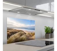 KitchenYeah© Crédence Adhésive Cuisine 50x70 cm Résistant À La Chaleur Plaque Adhesif Fond De Hotte Interieur Cuisson Sur Mesure Dune - Plage - Eau