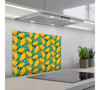 KitchenYeah© Crédence Adhésive Cuisine 50x70 cm Résistant À La Chaleur Plaque Adhesif Fond De Hotte Interieur Cuisson Sur Mesure Mangue - Motif - Fruit - Feuilles