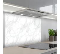 KitchenYeah© Crédence Adhésive Cuisine 55x80 cm Résistant À La Chaleur Plaque Adhesif Fond De Hotte Interieur Cuisson Sur Mesure Minimaliste - Veines blanches - veines grises