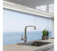 KitchenYeah© Crédence Adhésive Cuisine 60x100 cm Résistant À La Chaleur Plaque Adhesif Fond De Hotte Interieur Cuisson Sur Mesure Horizon - Voilier - Mer