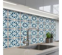 KitchenYeah© Crédence Adhésive Cuisine 60x100 cm Résistant À La Chaleur Plaque Adhesif Fond De Hotte Interieur Cuisson Sur Mesure Carrelage - Vintage - Motifs