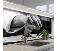 KitchenYeah© Crédence Adhésive Cuisine 60x100 cm Résistant À La Chaleur Plaque Adhesif Fond De Hotte Interieur Cuisson Sur Mesure Chef - garniture - plat